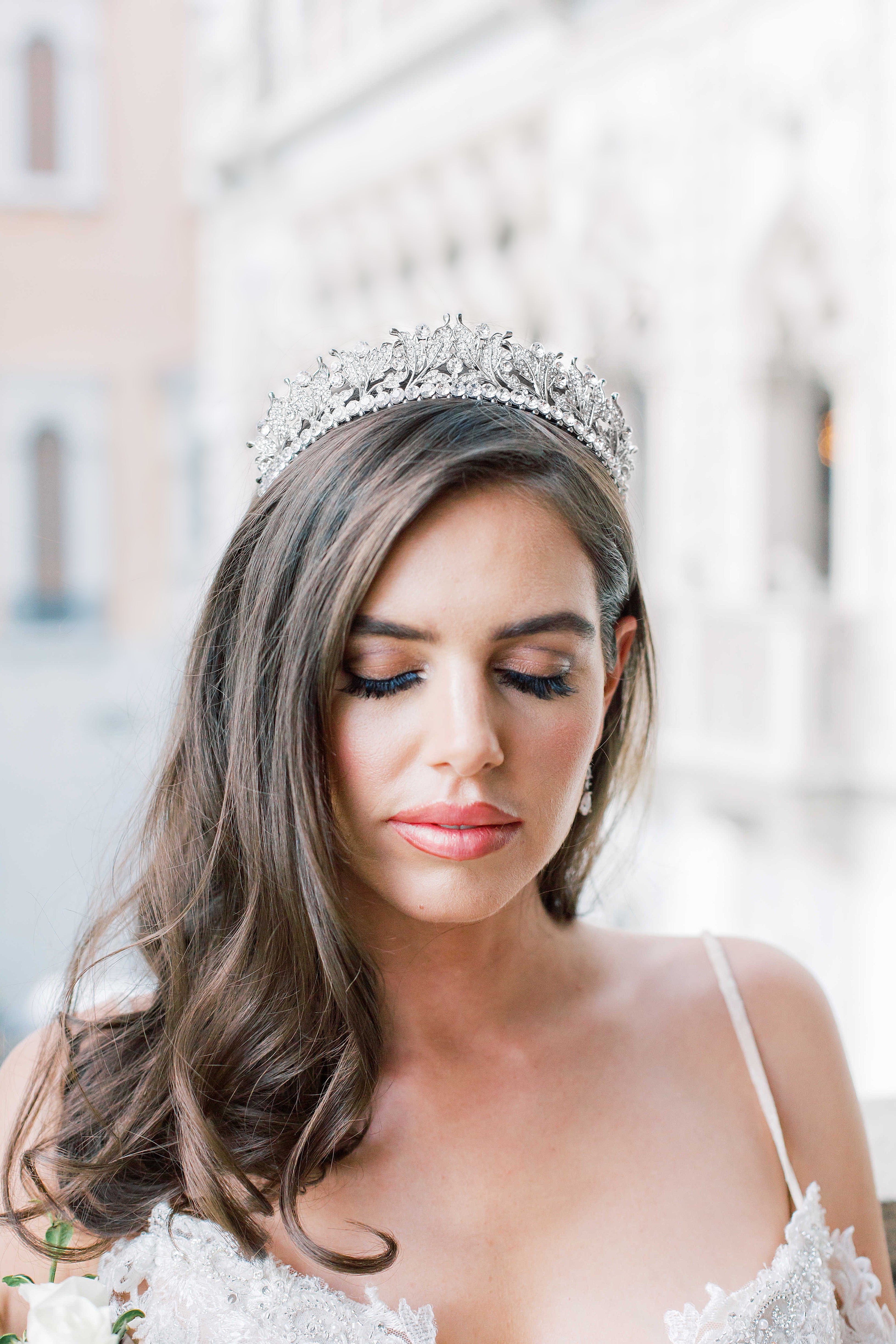 EDEN LUXE Bridal Tiara VICTORIA Swarovski Crystal and Pearl Bridal Tiara