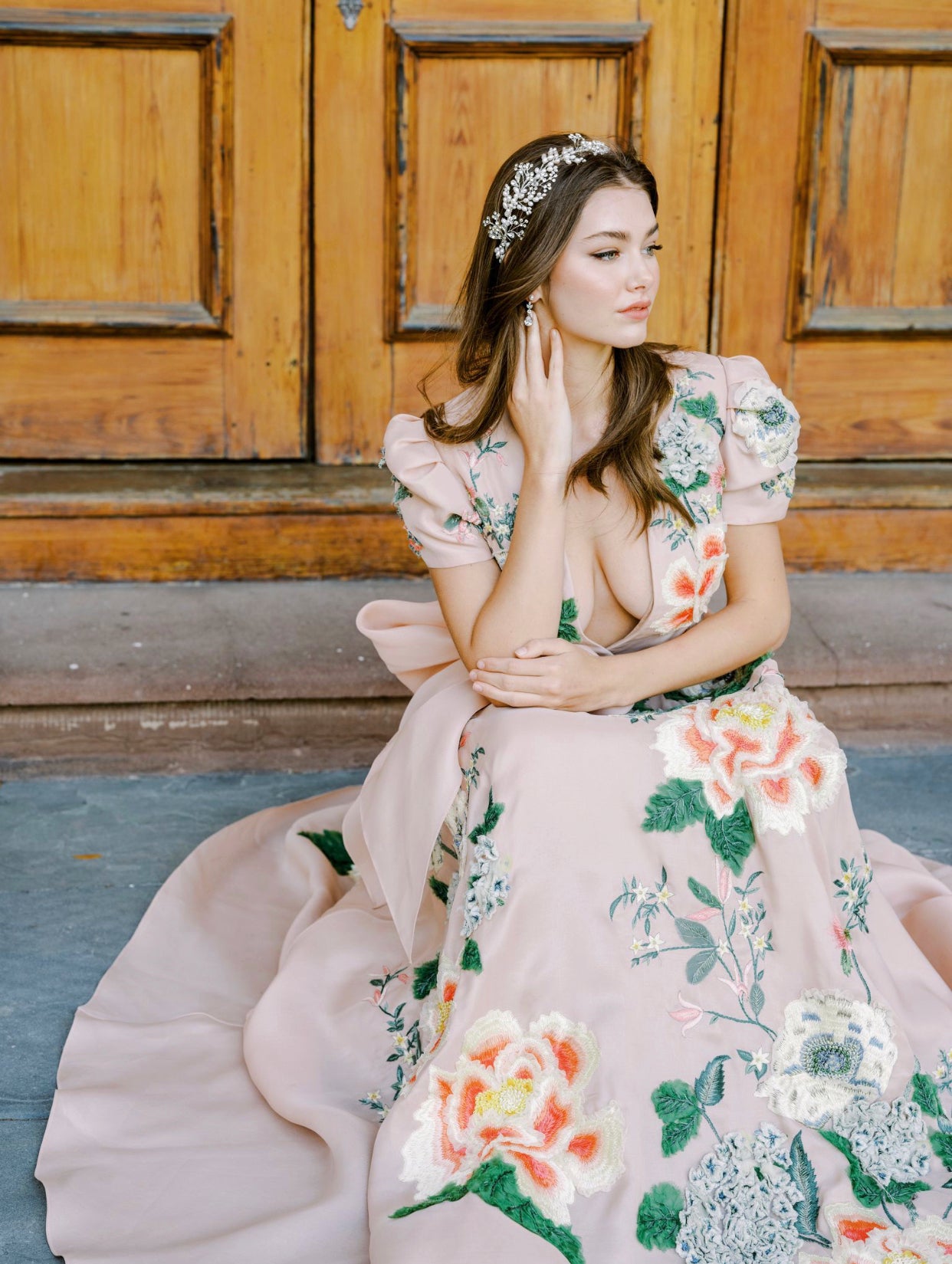 EDEN LUXE Bridal Tiara WILHELMINA Freshwater Pearl and Crystal Bridal Headpiece