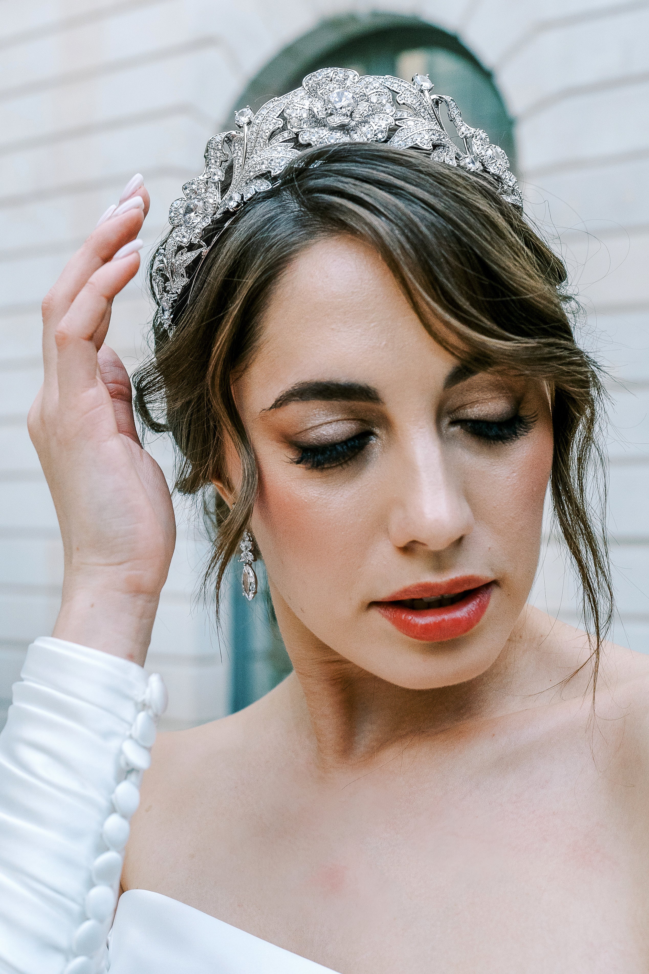 EDEN LUXE Bridal Tiaras LETIZIA Simulated Diamond Royal Bridal Crown