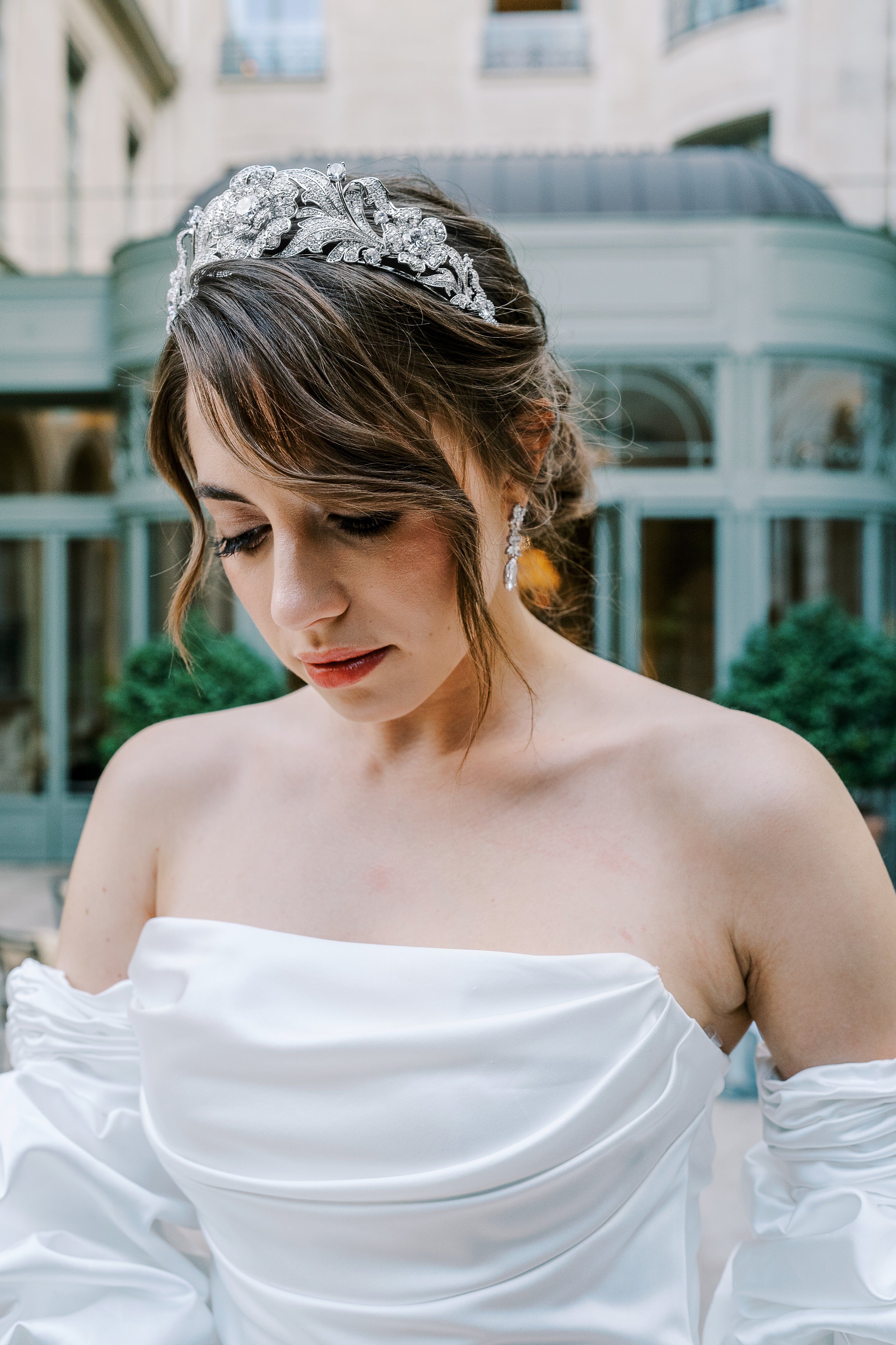 EDEN LUXE Bridal Tiaras LETIZIA Simulated Diamond Royal Bridal Crown