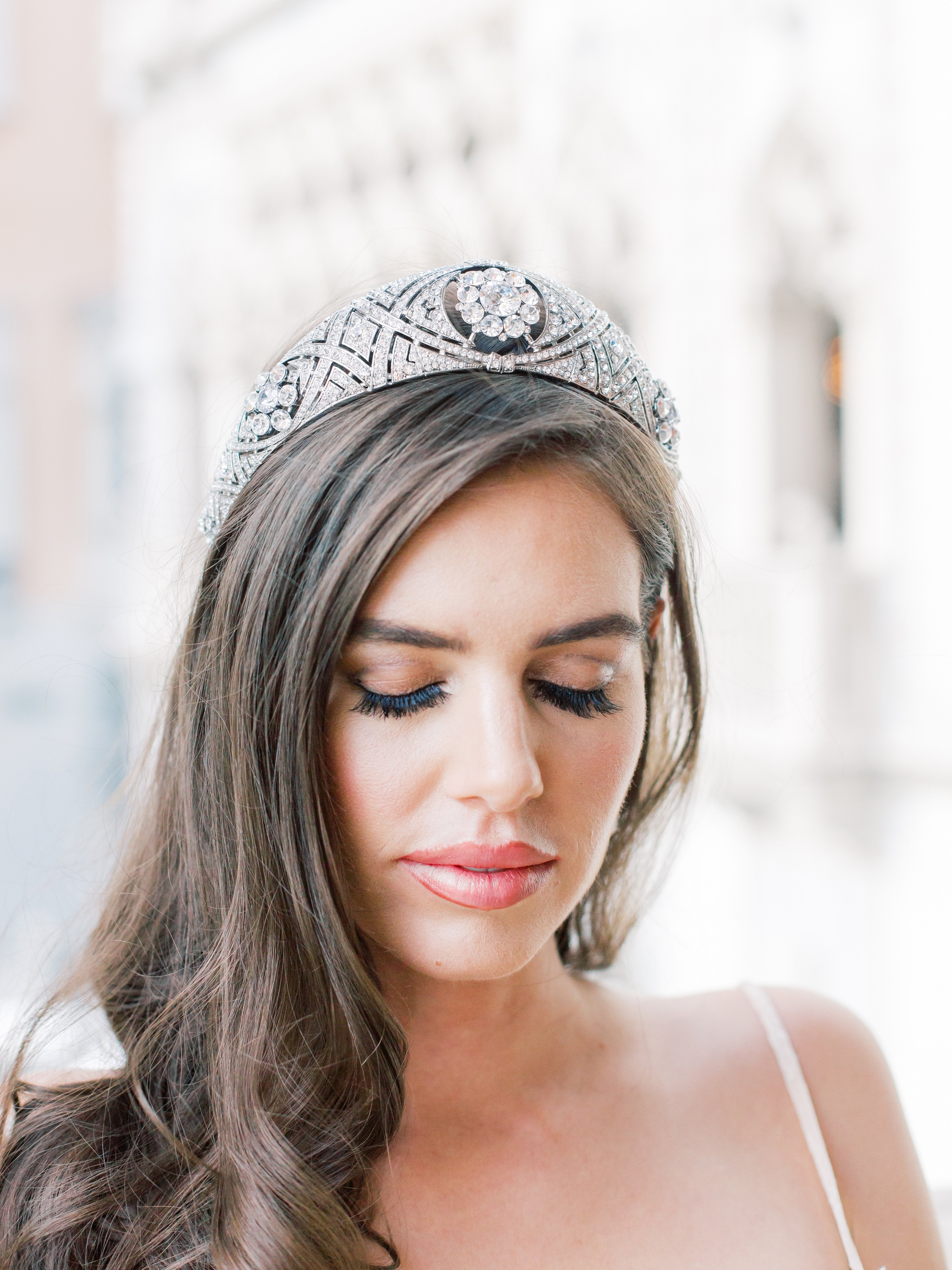 EDEN LUXE Bridal Tiaras MEGHAN Pearled Bridal Tiara