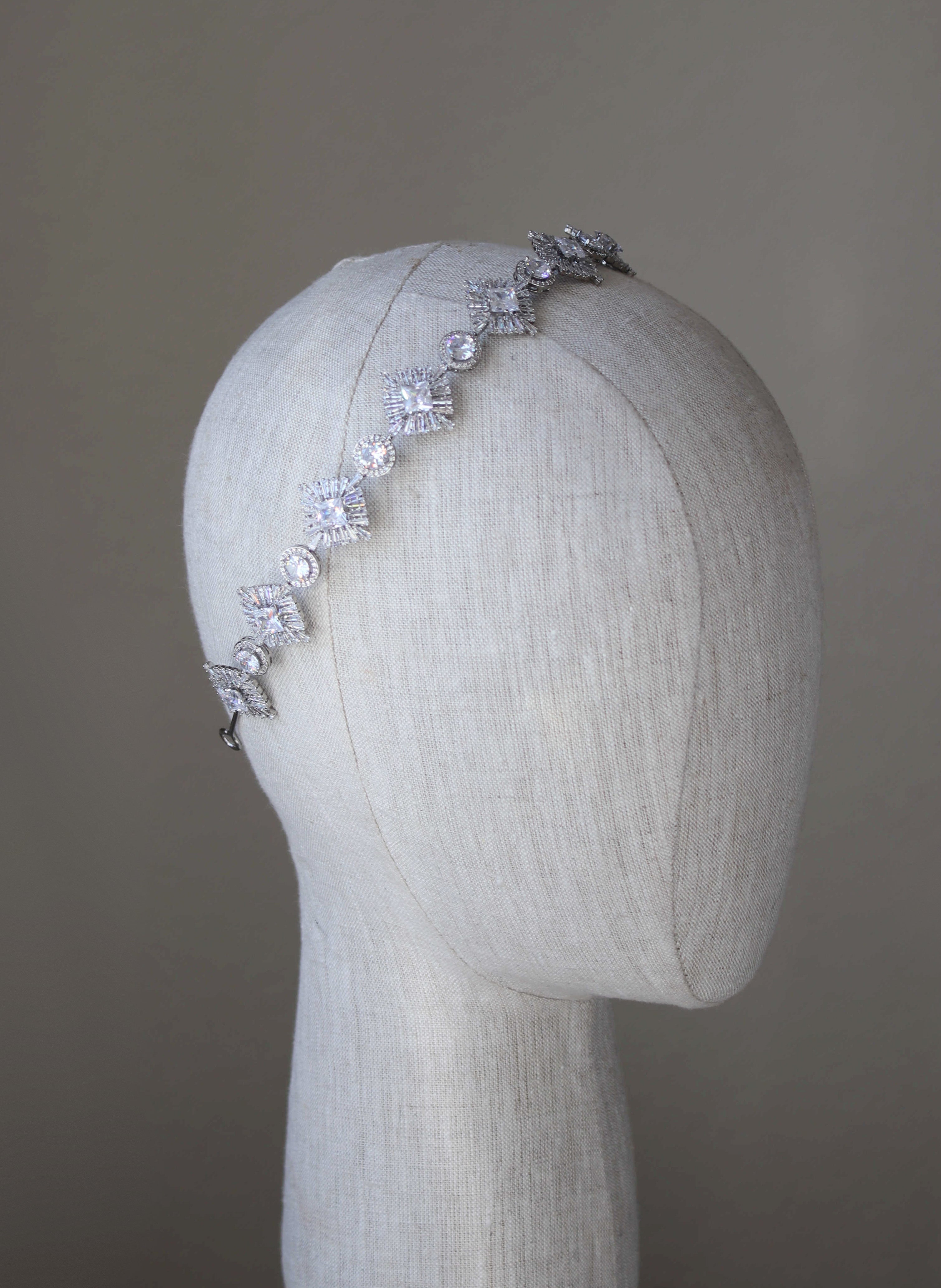 EDEN LUXE Bridal Tiaras NADIA Simulated Diamond Headband Tiara