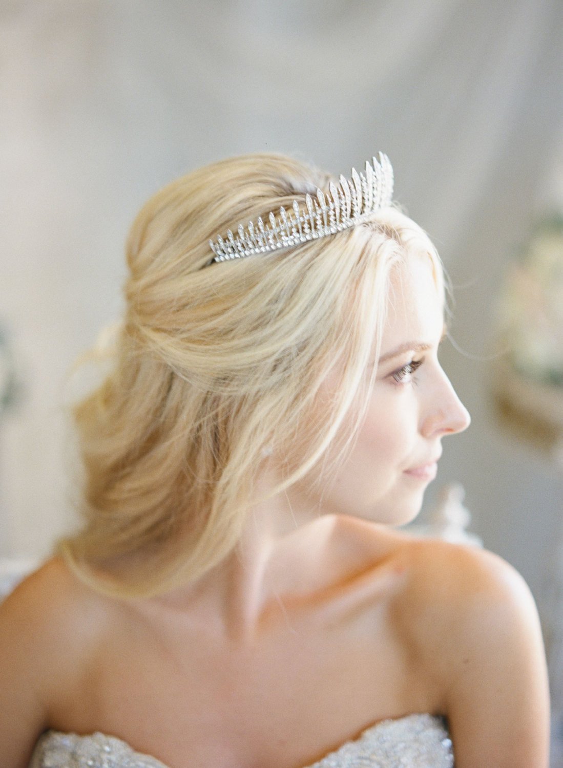 EDEN LUXE Bridal Tiaras Pearled FRINGE Bridal Tiara