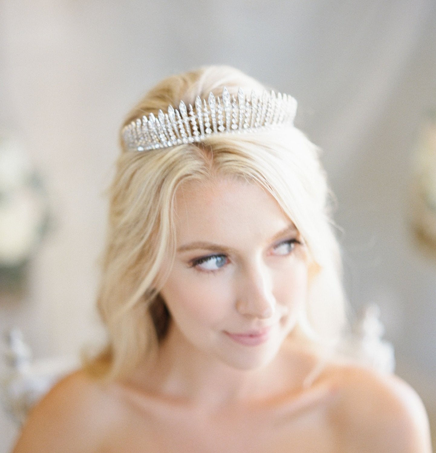 EDEN LUXE Bridal Tiaras Pearled FRINGE Bridal Tiara