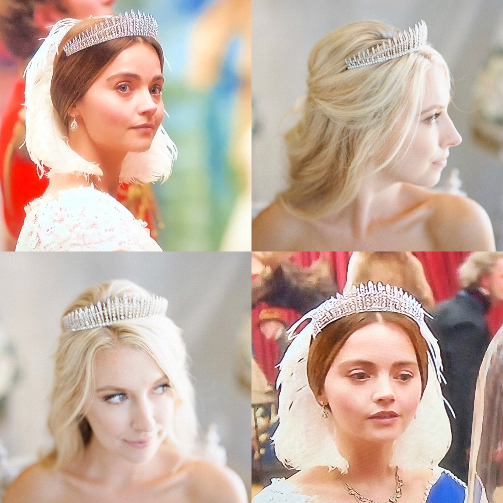 EDEN LUXE Bridal Tiaras Pearled FRINGE Bridal Tiara