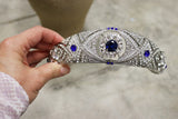 EDEN LUXE Bridal Tiaras Pearling Added and Bespoke Accent Color MEGHAN Pearled Bridal Tiara