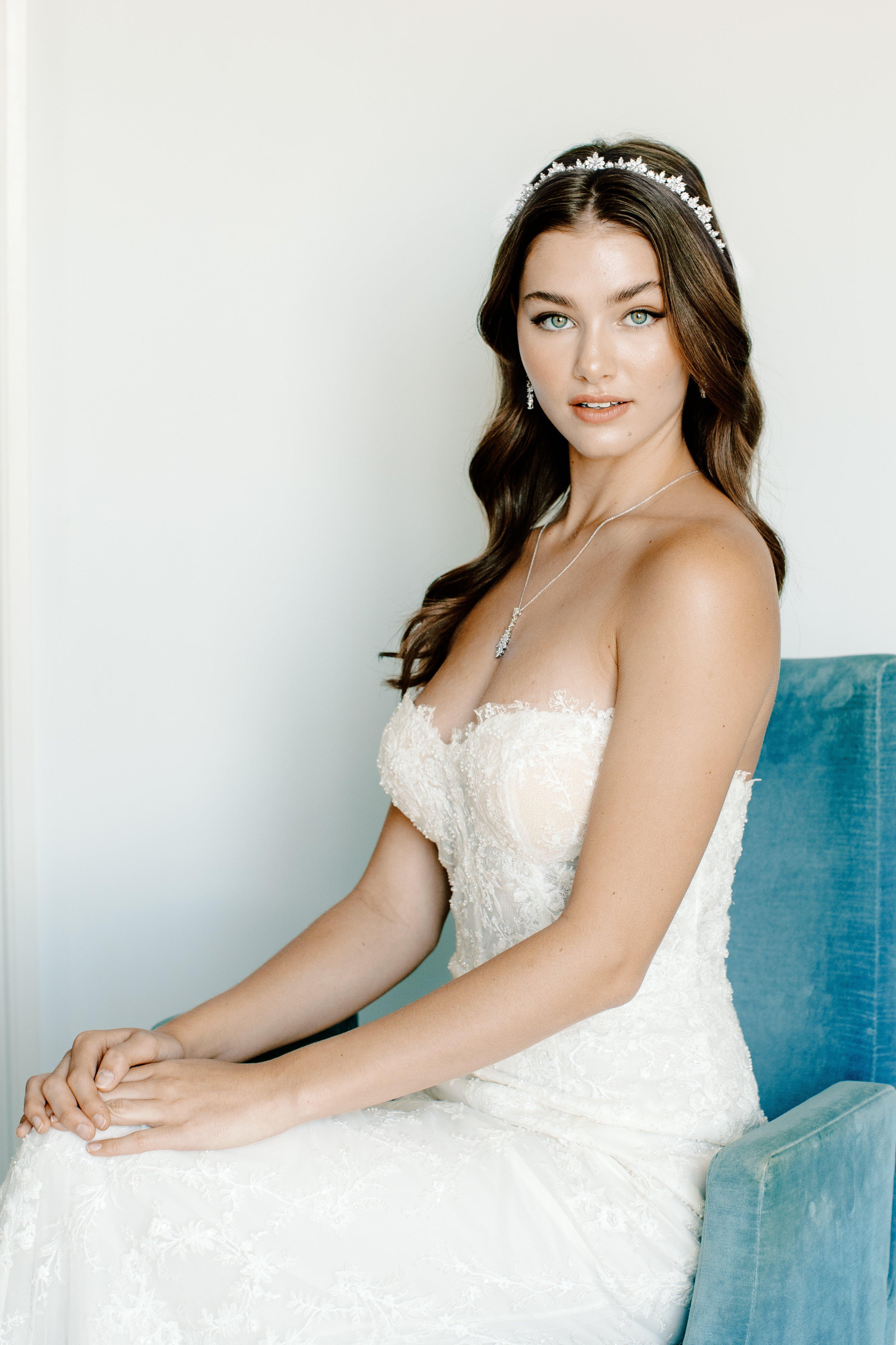 EDEN LUXE Bridal Tiaras SAMANTHA Simulated Diamond Headband Tiara