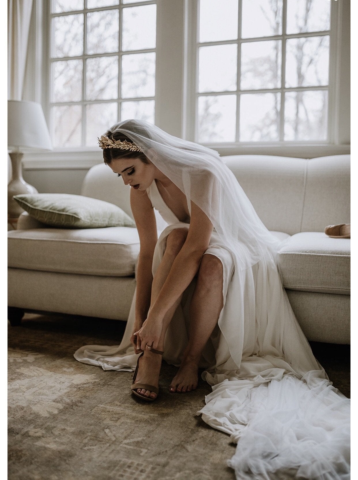 Marii Ballet or Semi Waltz Single Layer Ivory Wedding Veil | NY Gift Boutique