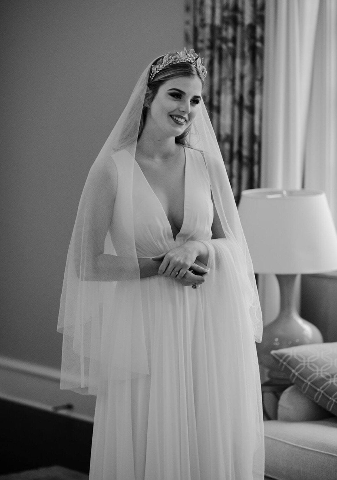 EDEN LUXE Bridal Veil CORTLAND English Net Ballet Length Drop Veil