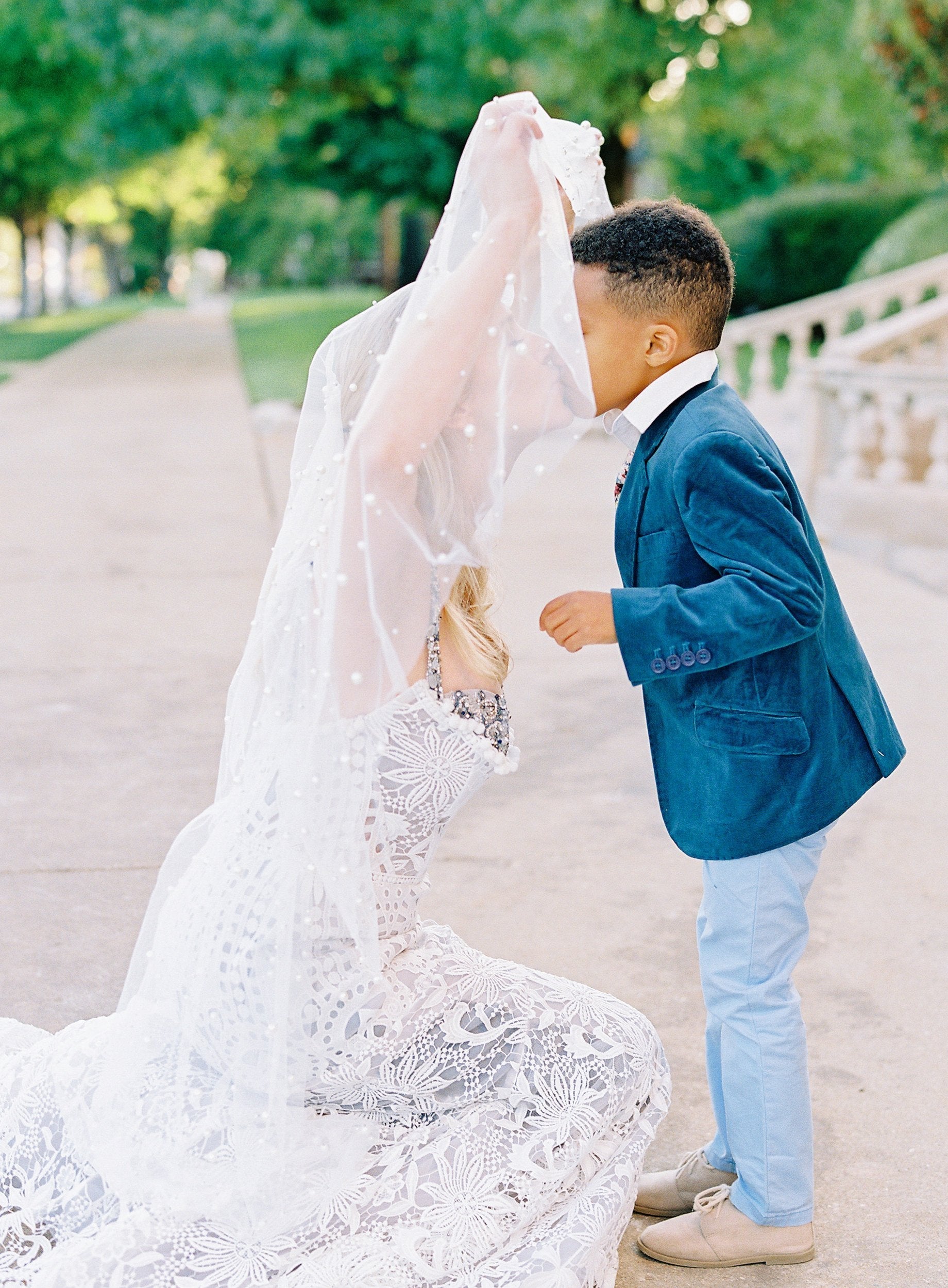 EDEN LUXE Bridal Veil EMMA Pearled 1 Layer Veil