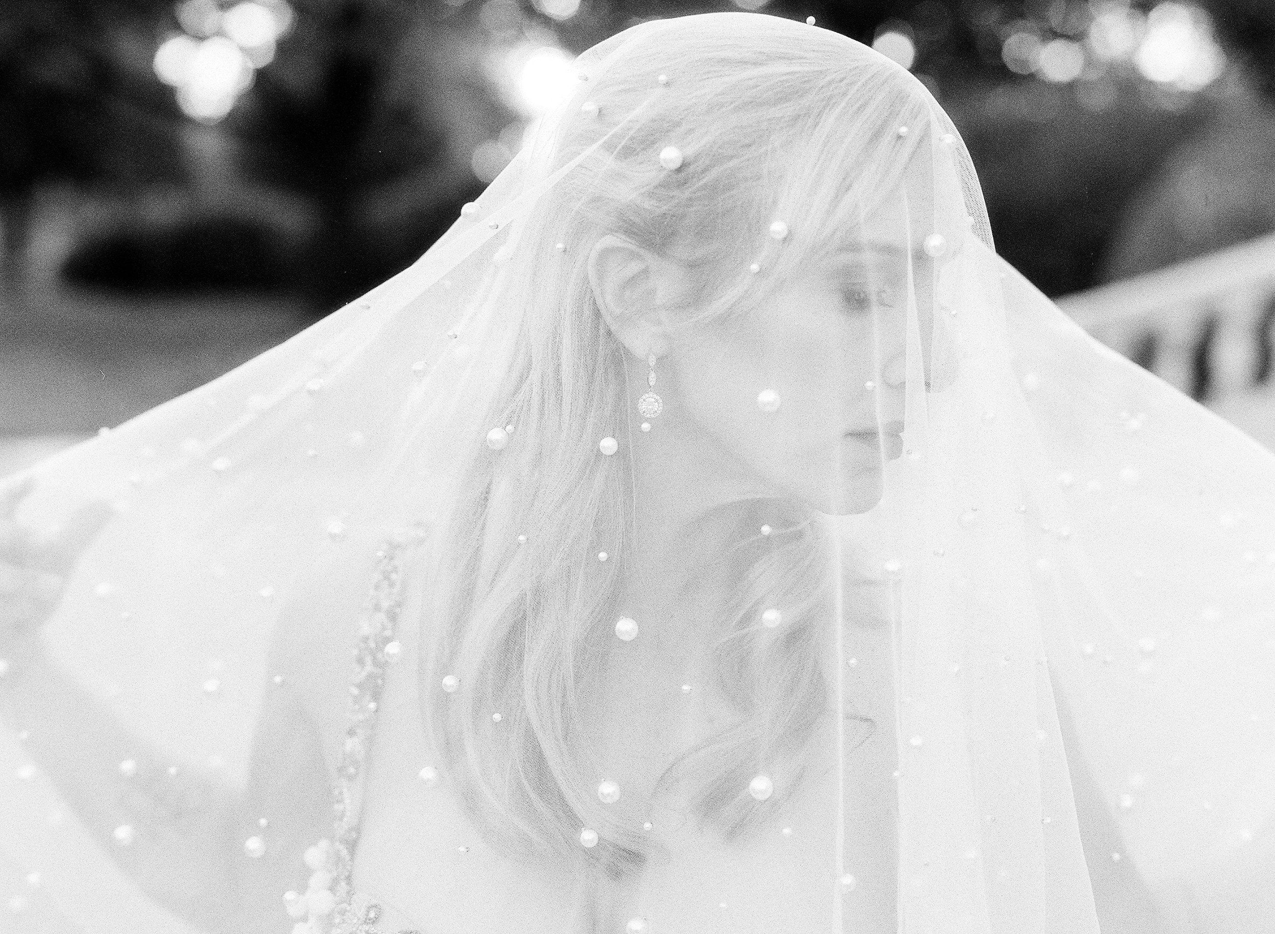 EDEN LUXE Bridal Veil EMMA Pearled Drop Cathedral Veil