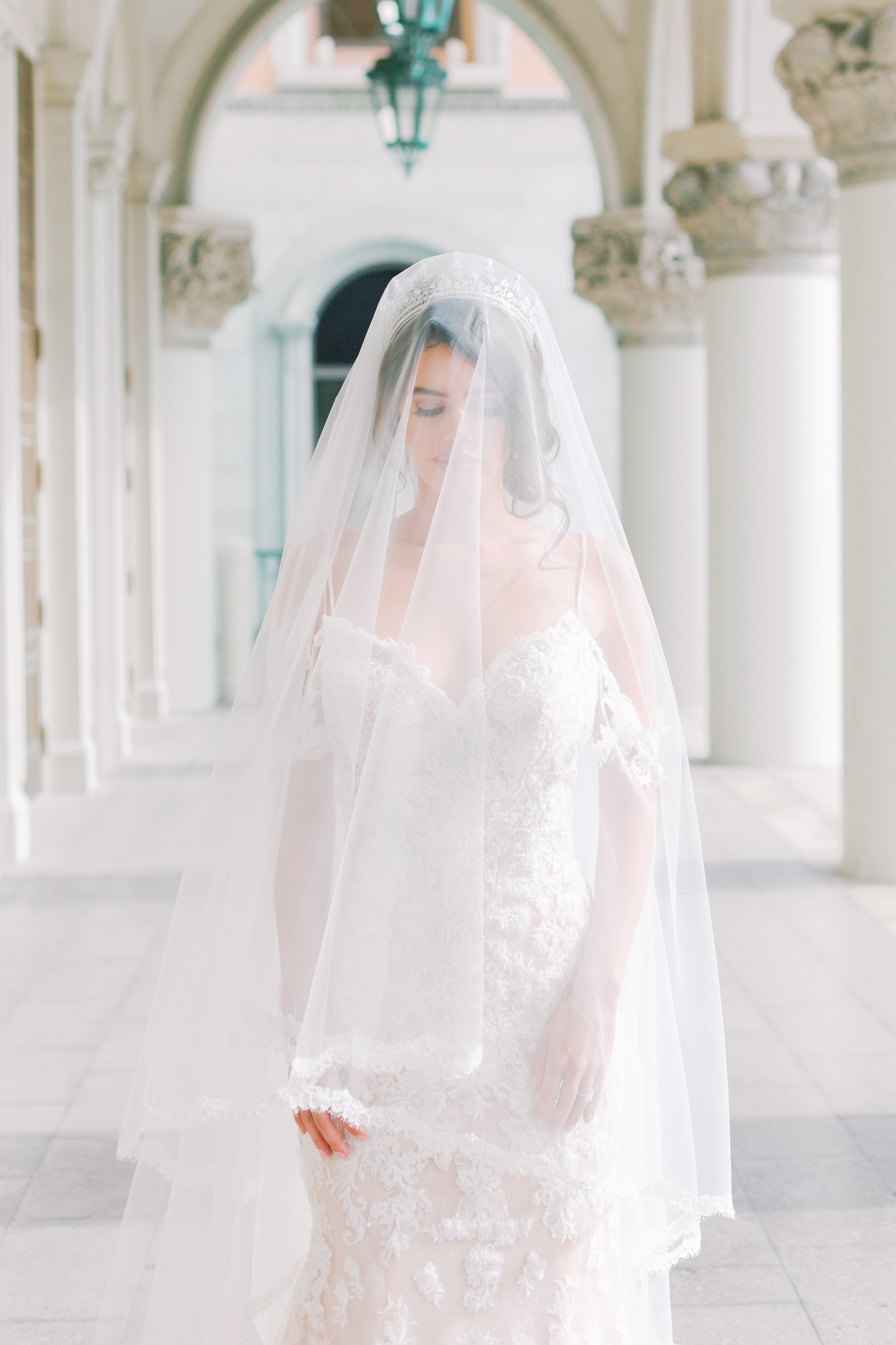 EDEN LUXE Bridal Veils LUCINDA Lace Drop Cathedral Bridal Veil