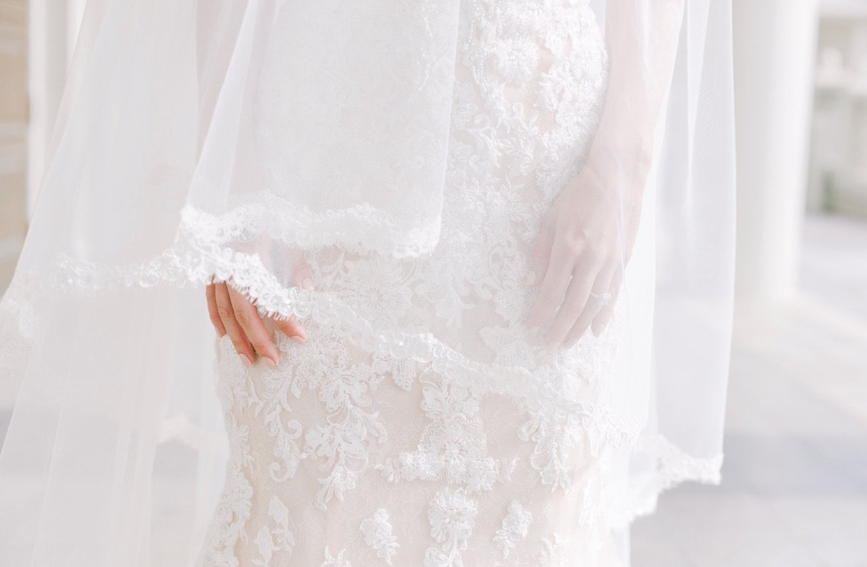 EDEN LUXE Bridal Veils LUCINDA Lace Drop Cathedral Bridal Veil