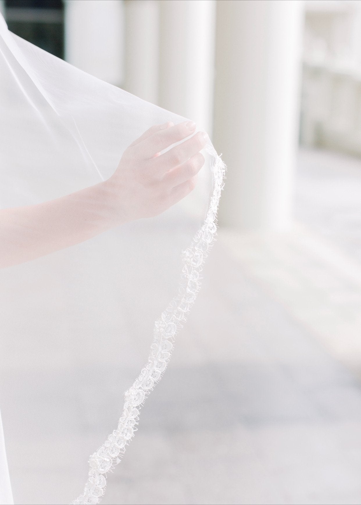 EDEN LUXE Bridal Veils LUCINDA Lace Drop Cathedral Bridal Veil