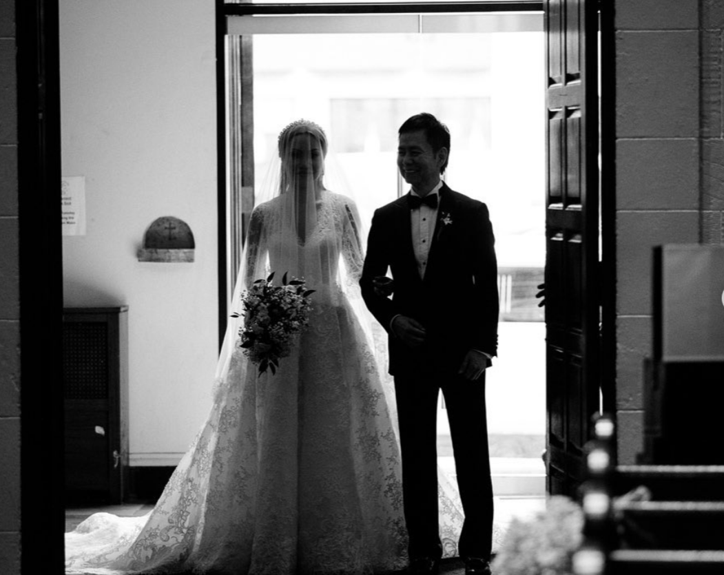 EDEN LUXE Bridal Veils Silk Tulle Chantilly Lace Drop Veil - KATE Veil