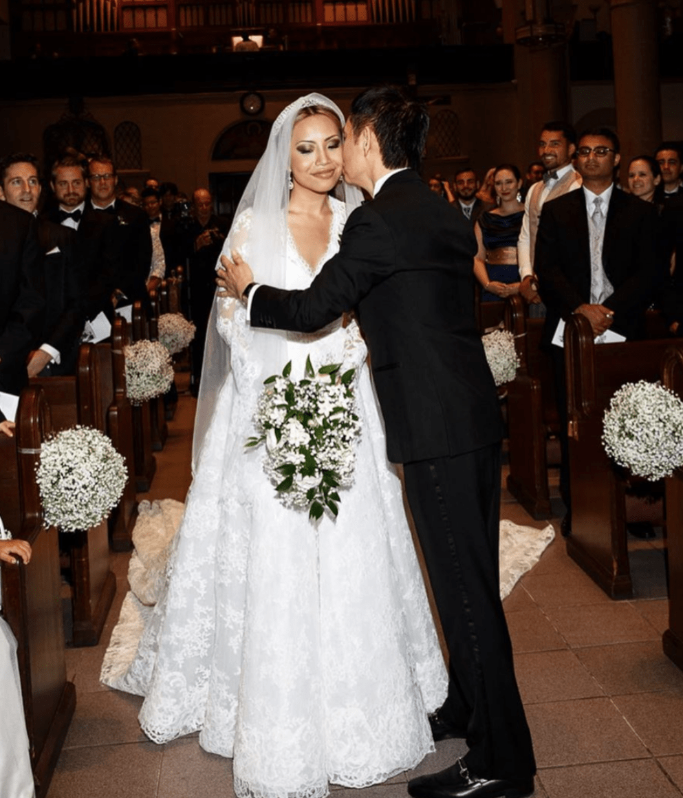 EDEN LUXE Bridal Veils Silk Tulle Chantilly Lace Drop Veil - KATE Veil