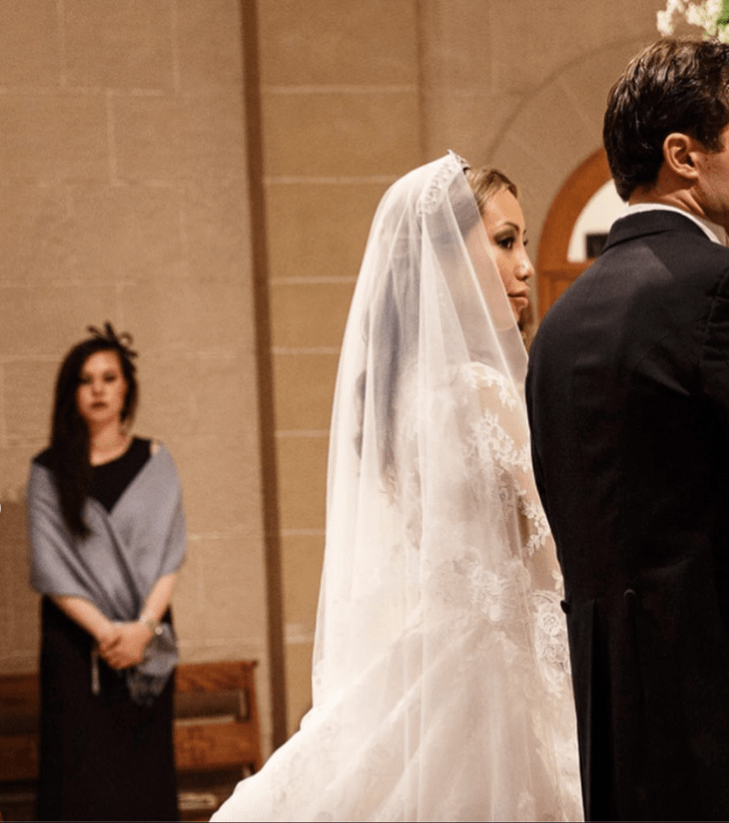 EDEN LUXE Bridal Veils Silk Tulle Chantilly Lace Drop Veil - KATE Veil