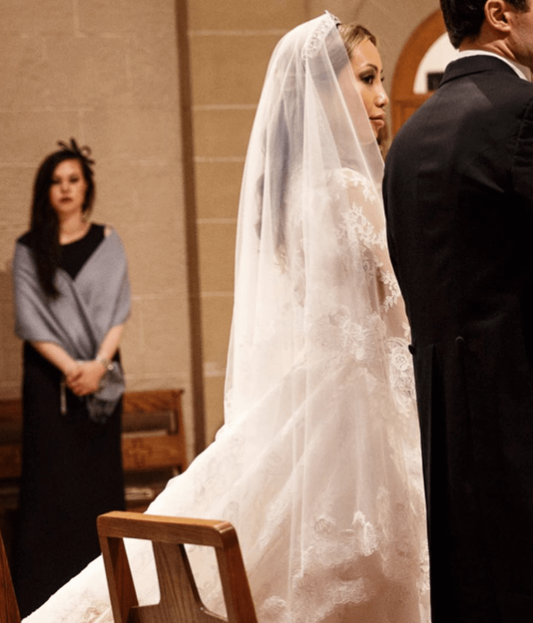 EDEN LUXE Bridal Veils Silk Tulle Chantilly Lace Drop Veil - KATE Veil