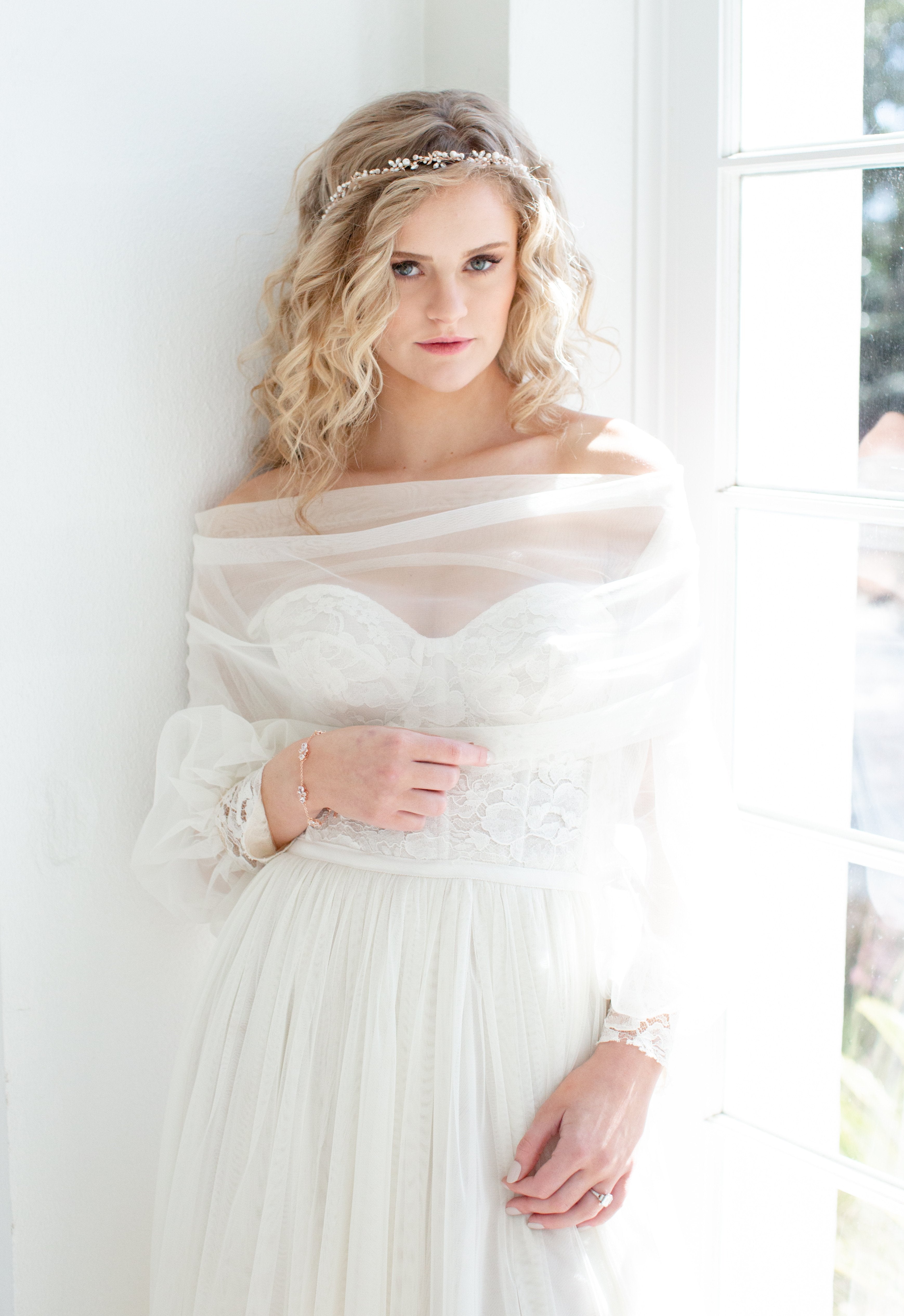 EDSLB Headpieces ABIGAIL Rose Gold and Freshwater Pearl Bridal Crystal Headband