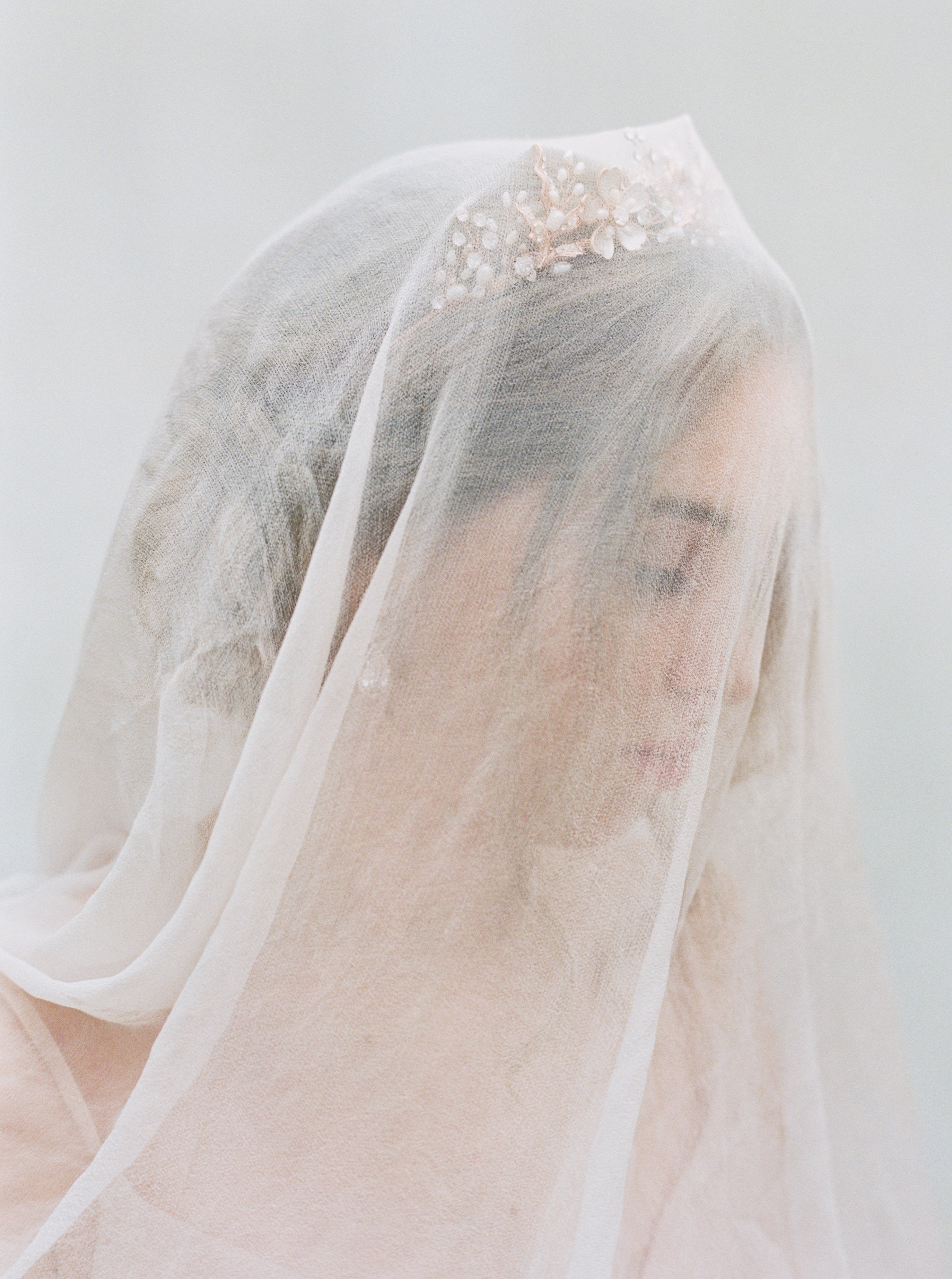 ELBDC Tiara, Tiaras GENEVIEVE Tiara with Genuine Aquamarine and Blue Topaz Gemstone Briolettes