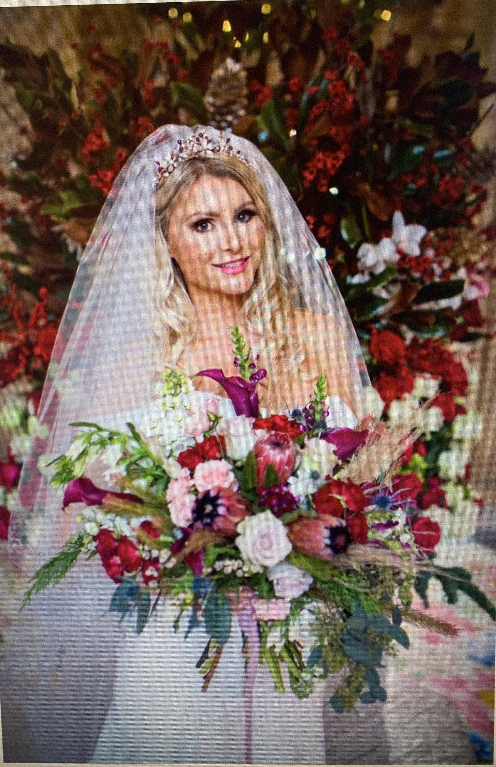 ELBDC Tiara, Tiaras GENEVIEVE Tiara with Ruby and Emerald Briolettes