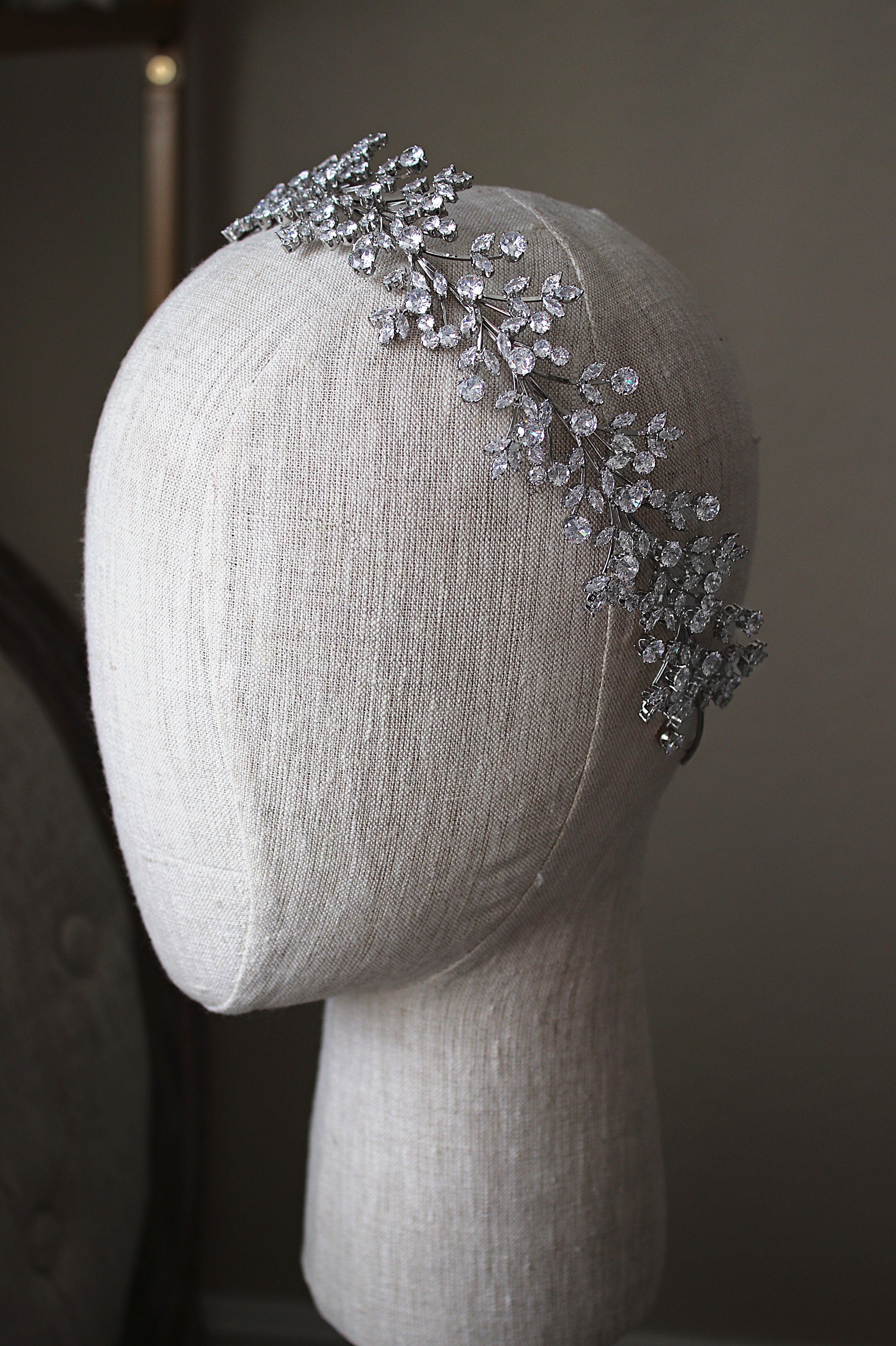Grande Fabrice Headband Tiara Side | EDEN LUXE Bridal
