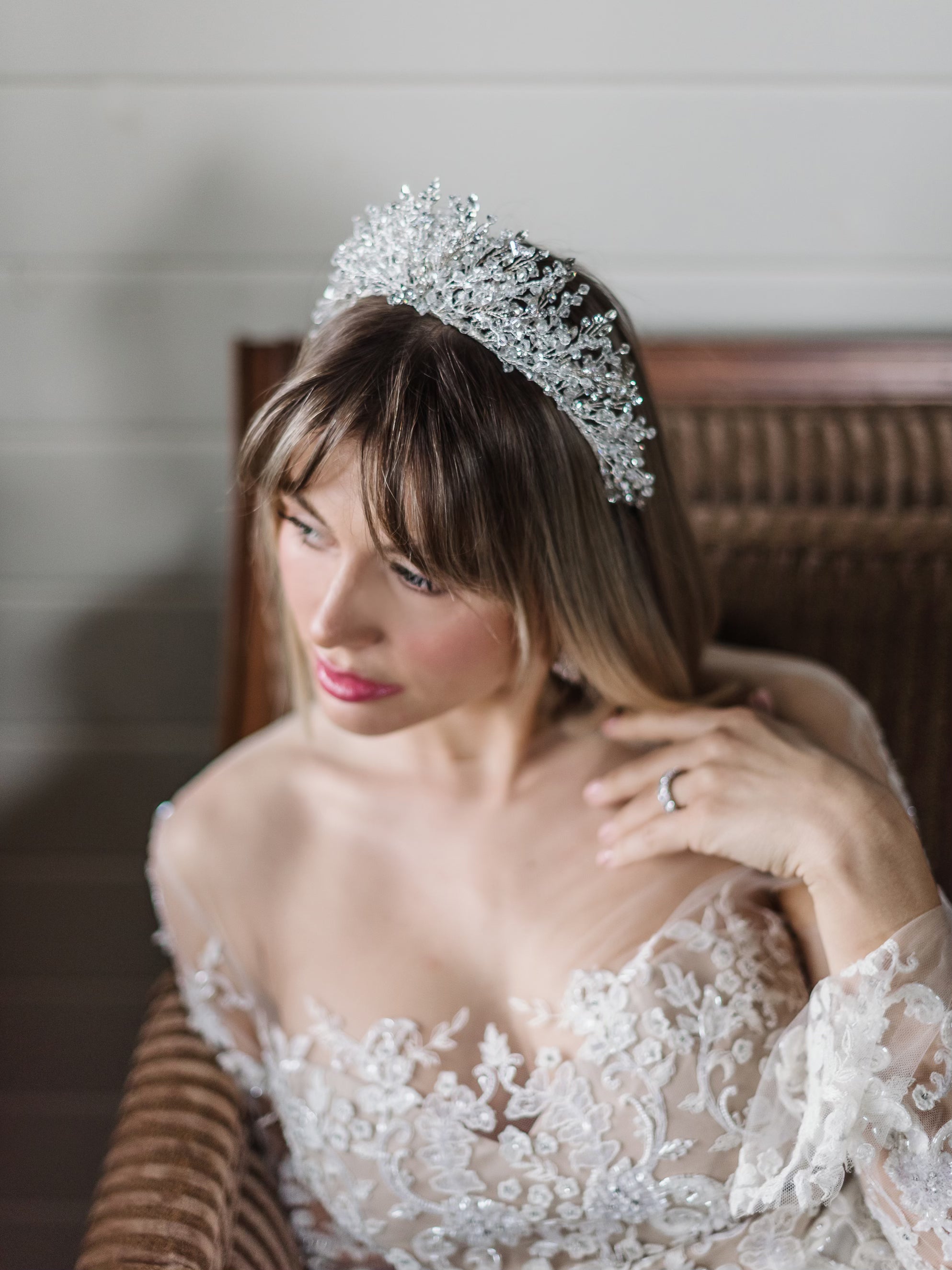 Princess Bride wearing a tiara | EDEN LUXE Bridal