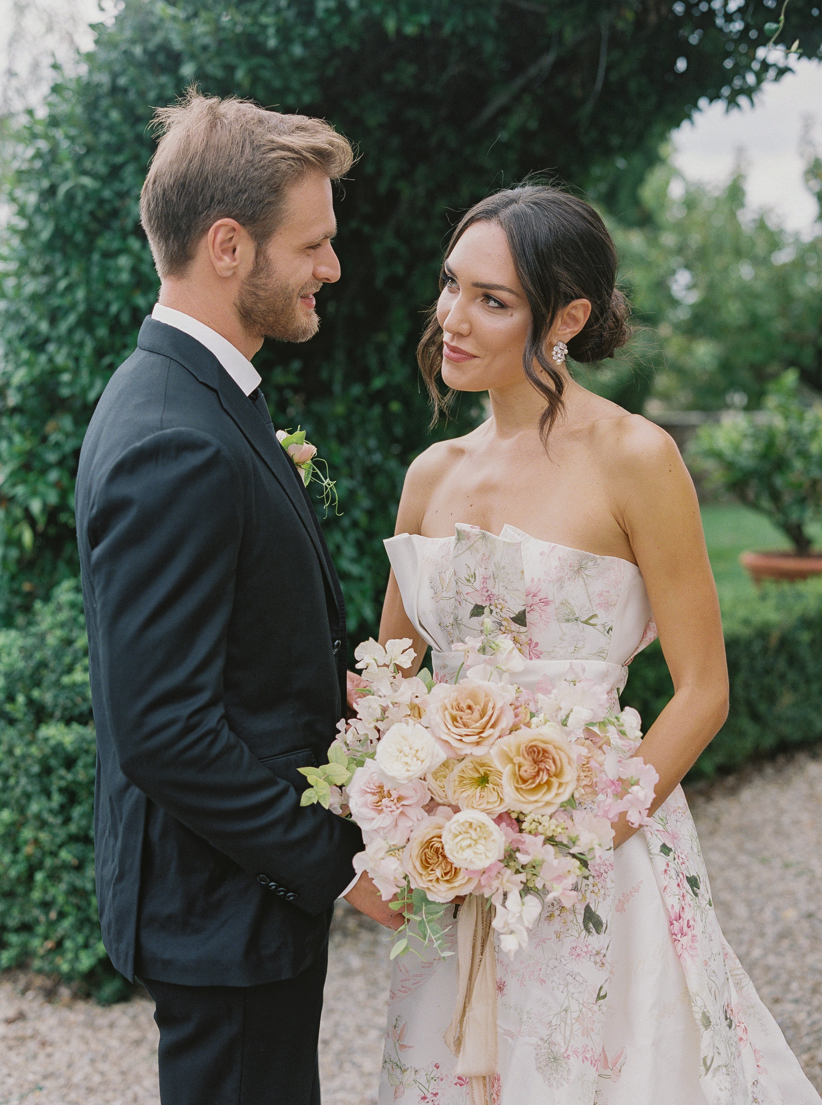 Bride wearing CZ statement earrings | EDEN LUXE Bridal