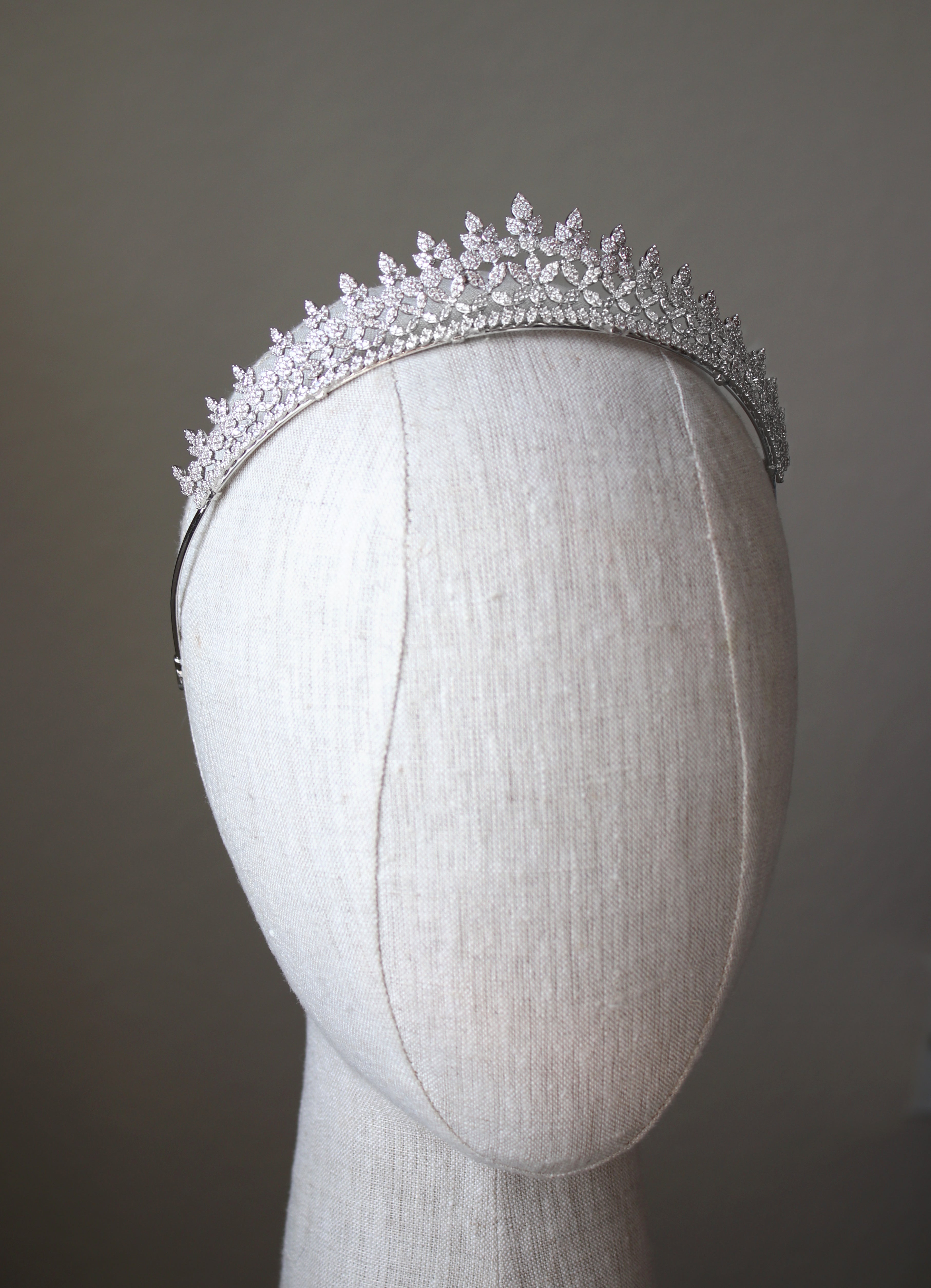 Bianca Lace Bridal Tiara Left Side | EDEN LUXE Bridal