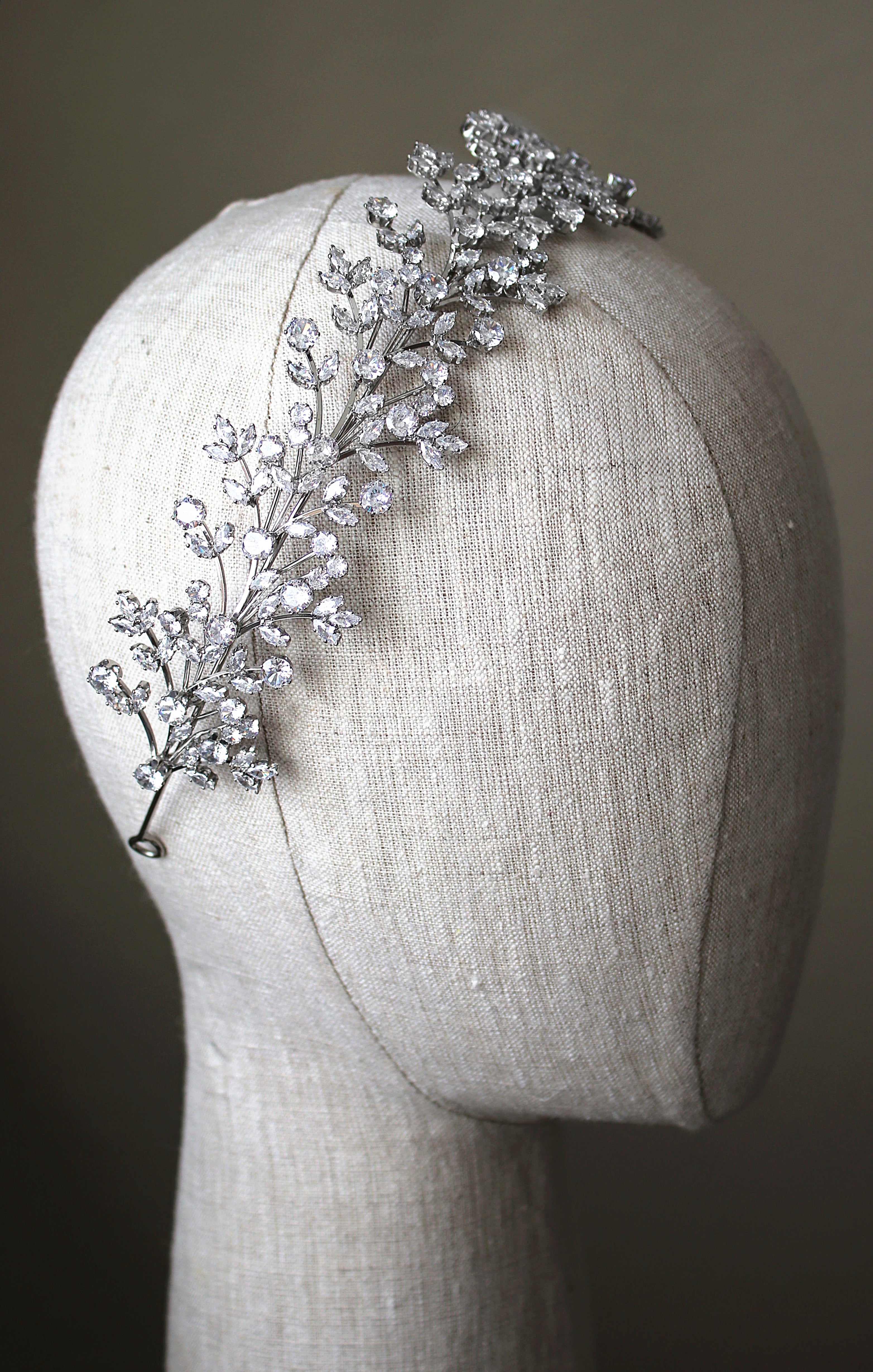 Grande Fabrice Headband Tiara R Side | EDEN LUXE Bridal