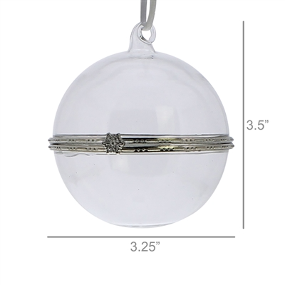 Glass Keepsake Box Ornament - Sphere