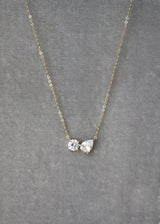 Gold Simulated Diamond Bypass Necklace - MOI et TOI | EDEN LUXE Bridal