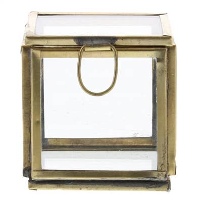 Pierre Demi Leaded Glass Box - Petite - Brass