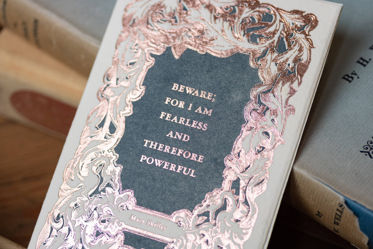Mary Shelley Quote Foil Letterpress Folded Card