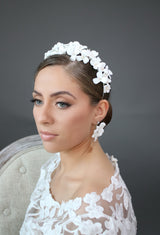  Floral Bridal Headpiece and Matching Earrings | EDEN LUXE Bridal 