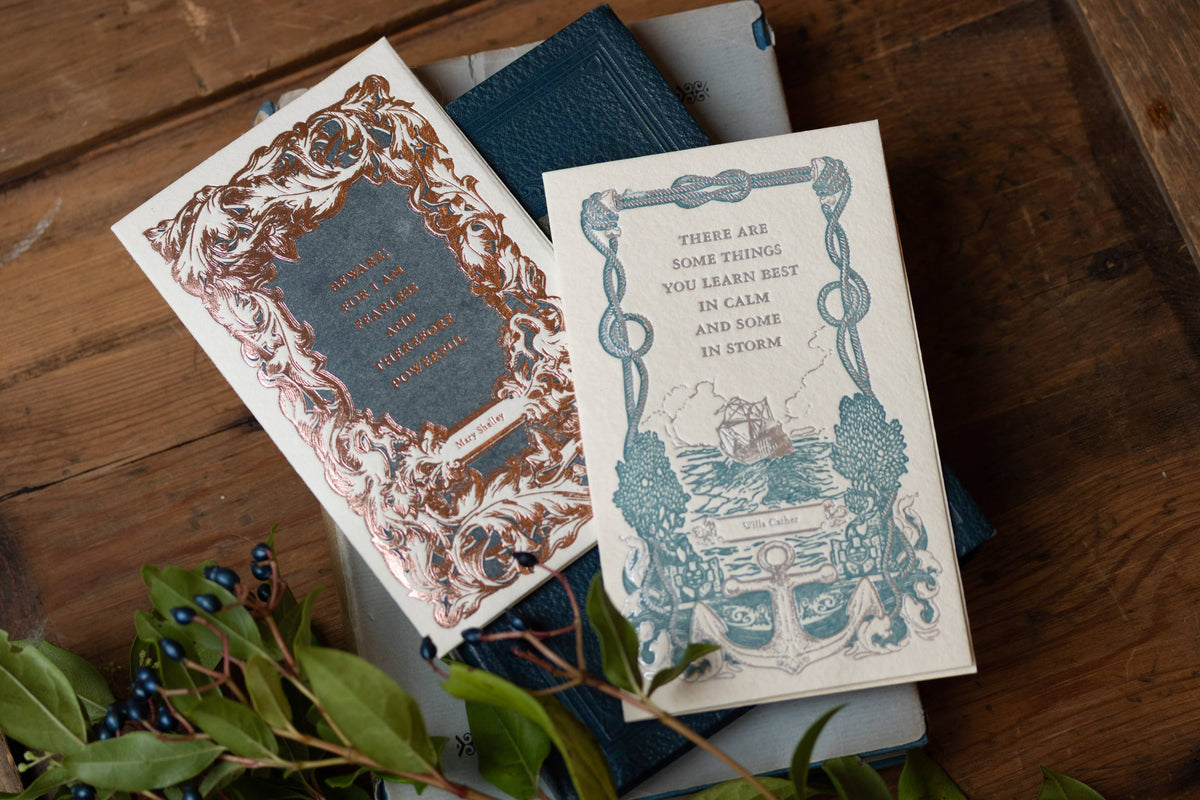 Mary Shelley Quote Foil Letterpress Folded Card