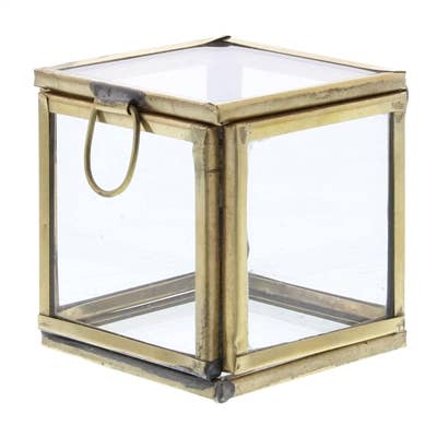 Pierre Demi Leaded Glass Box - Petite - Brass