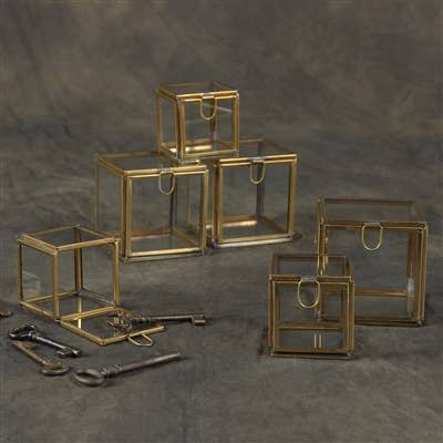 Pierre Demi Leaded Glass Box - Petite - Brass