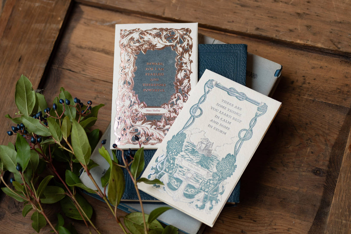 Mary Shelley Quote Foil Letterpress Folded Card