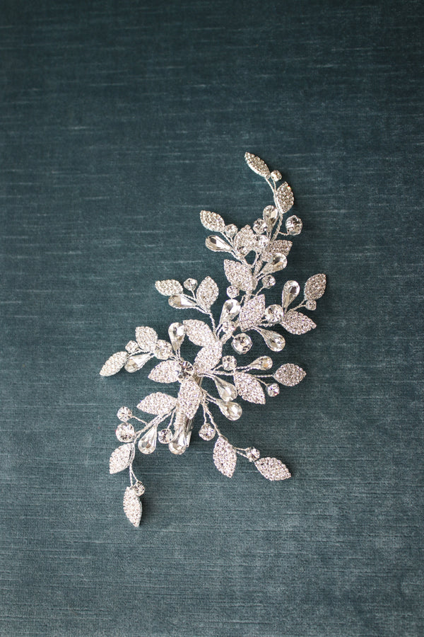 Silver Crystal bridal hair clip | EDEN LUXE Bridal 