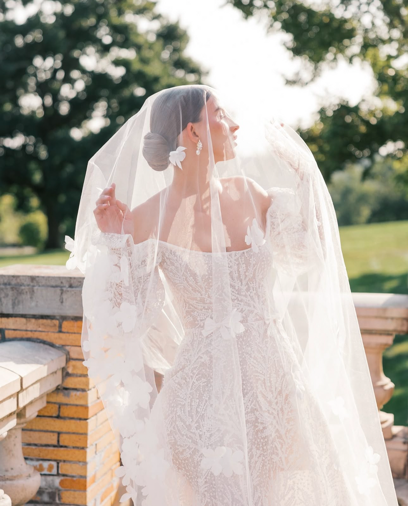 Floral Cathedral Drop Veil | EDEN LUXE Bridal