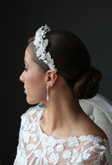 ISABELLA Lace and Crystal Floral Bridal Headpiece