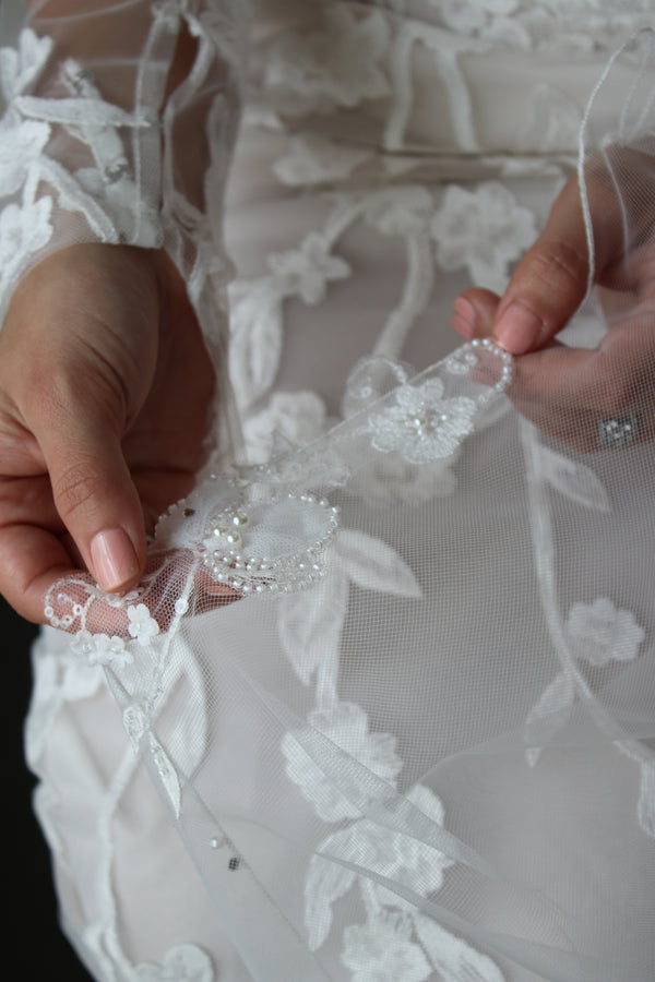 BRITTANY Floral Cathedral Wedding Veil