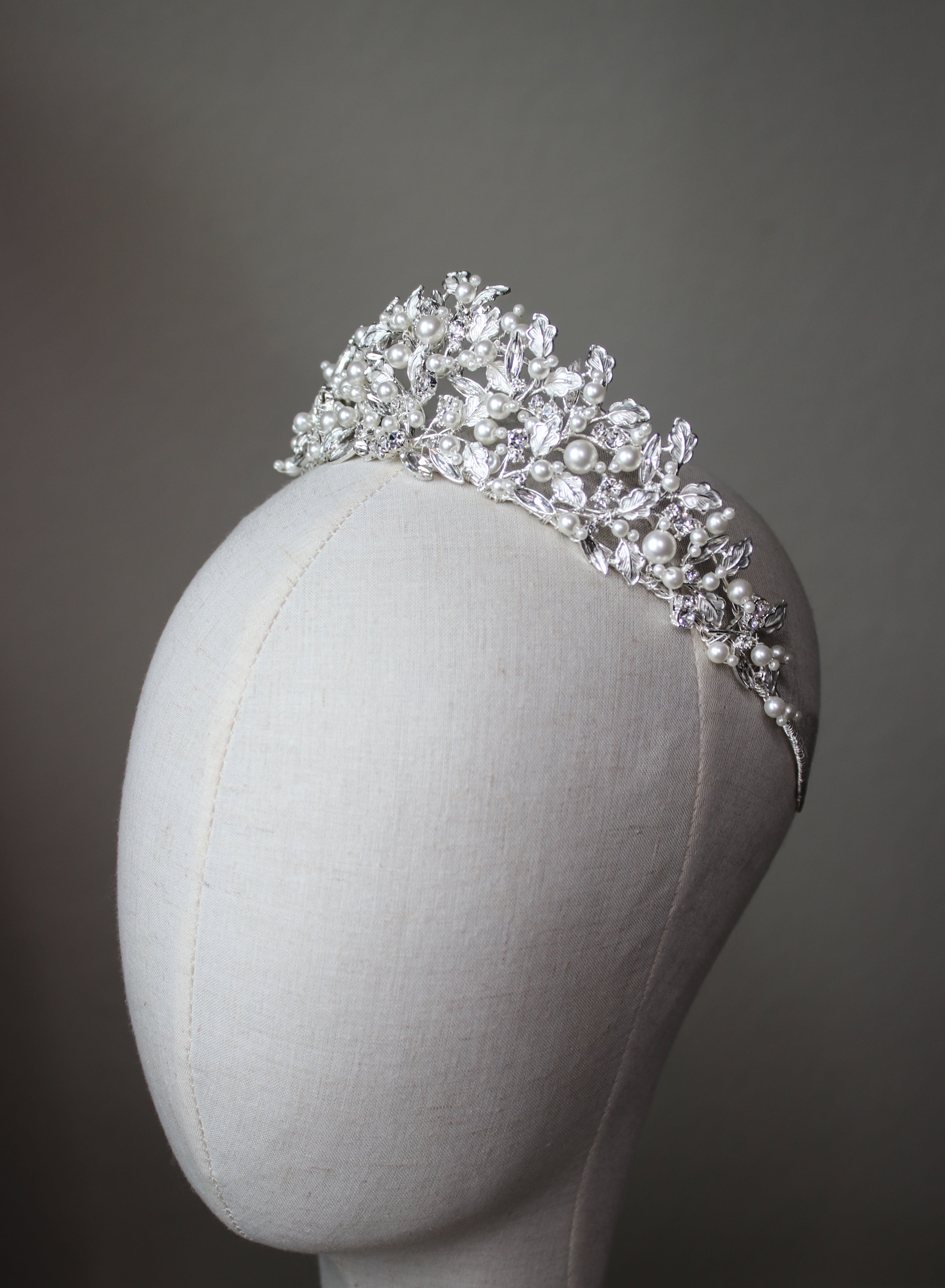 Silver Oak Leaf Wedding Tiara | EDEN LUXE Bridal 