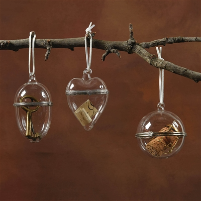 Glass Keepsake Box Ornament - Heart
