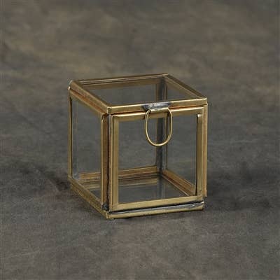 Pierre Demi Leaded Glass Box - Petite - Brass