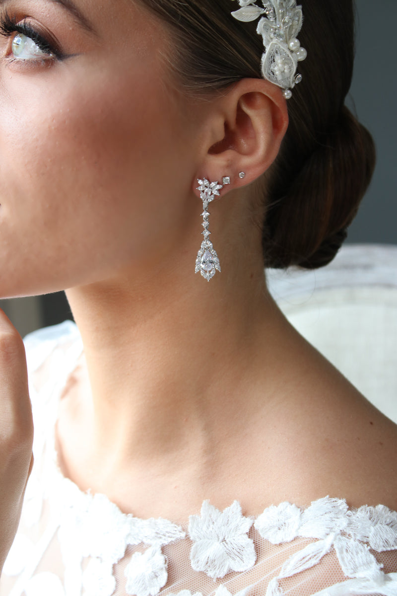 VICTORIA Simulated Diamond Drop Earrings