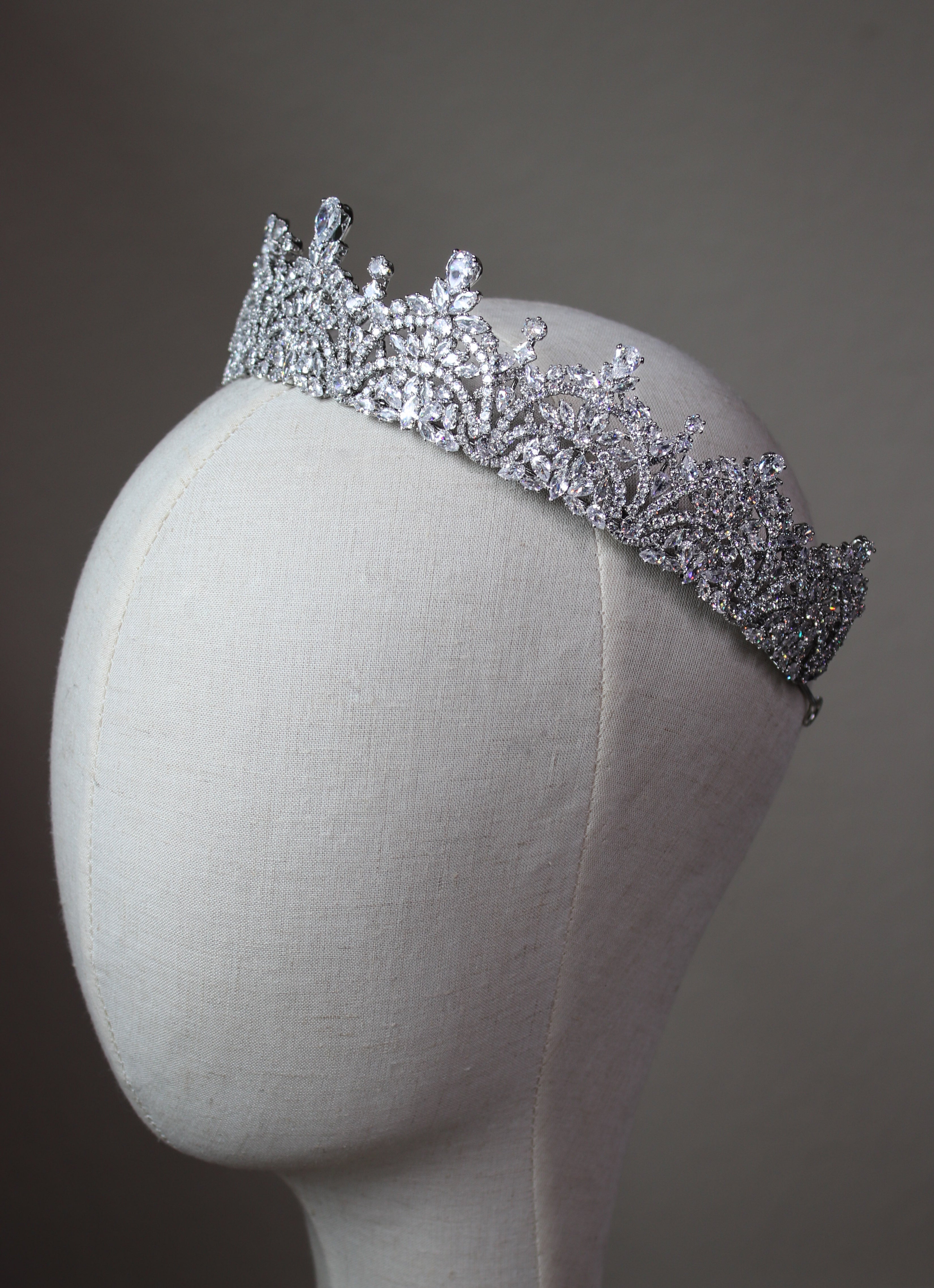 Statement Crown Simulated Diamond Crown for Weddings | EDEN LUXE Bridal 