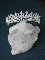 CORDELIA Crystal and Pearl Bridal Tiara