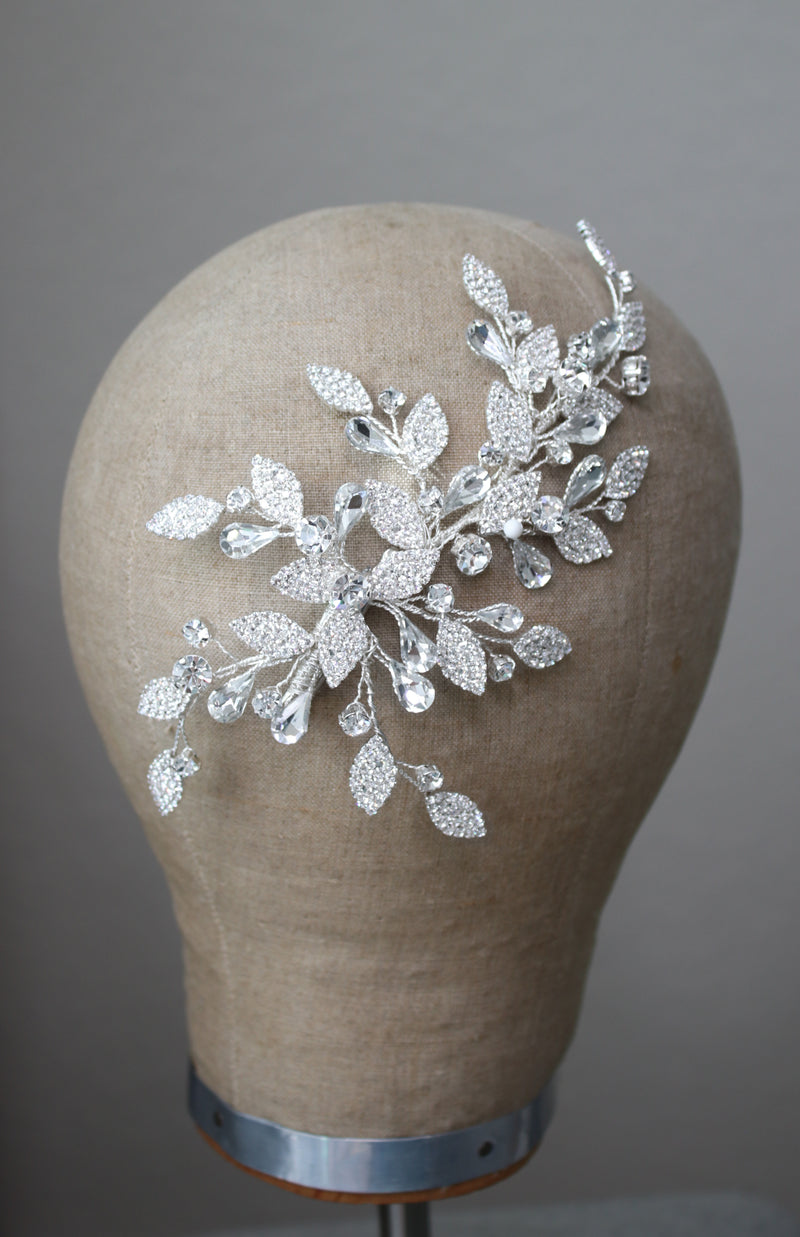 Bridal Headpiece with Silver Leaves | EDEN LUXE Bridal